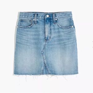 Madewell Rigid Denim A-Line Mini Skirt Light Blue Wash Sz 28 MSRP $69.50